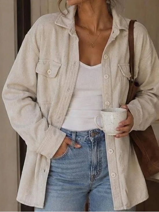 American Eagle Outfitters Jackets & Blazers - NWT AE American Eagle Oversized Fleece & Love Shacket Tan Sand Beige L